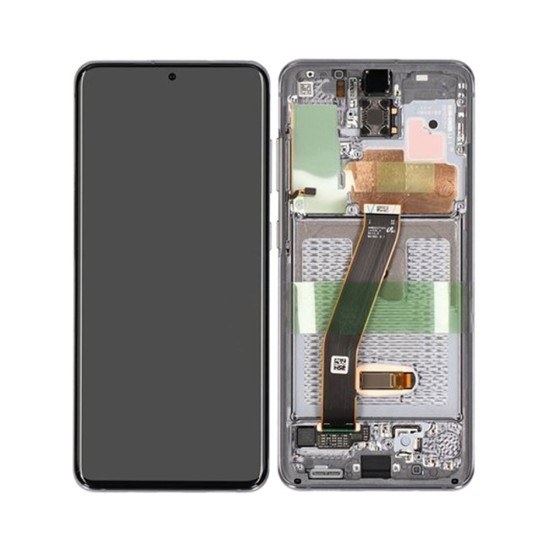 Touch+Display com Frame Samsung Galaxy S20/SM-G980/S20 5G/SM-G981 6,2" Service Pack (GH82-22131B/22123B) Branco